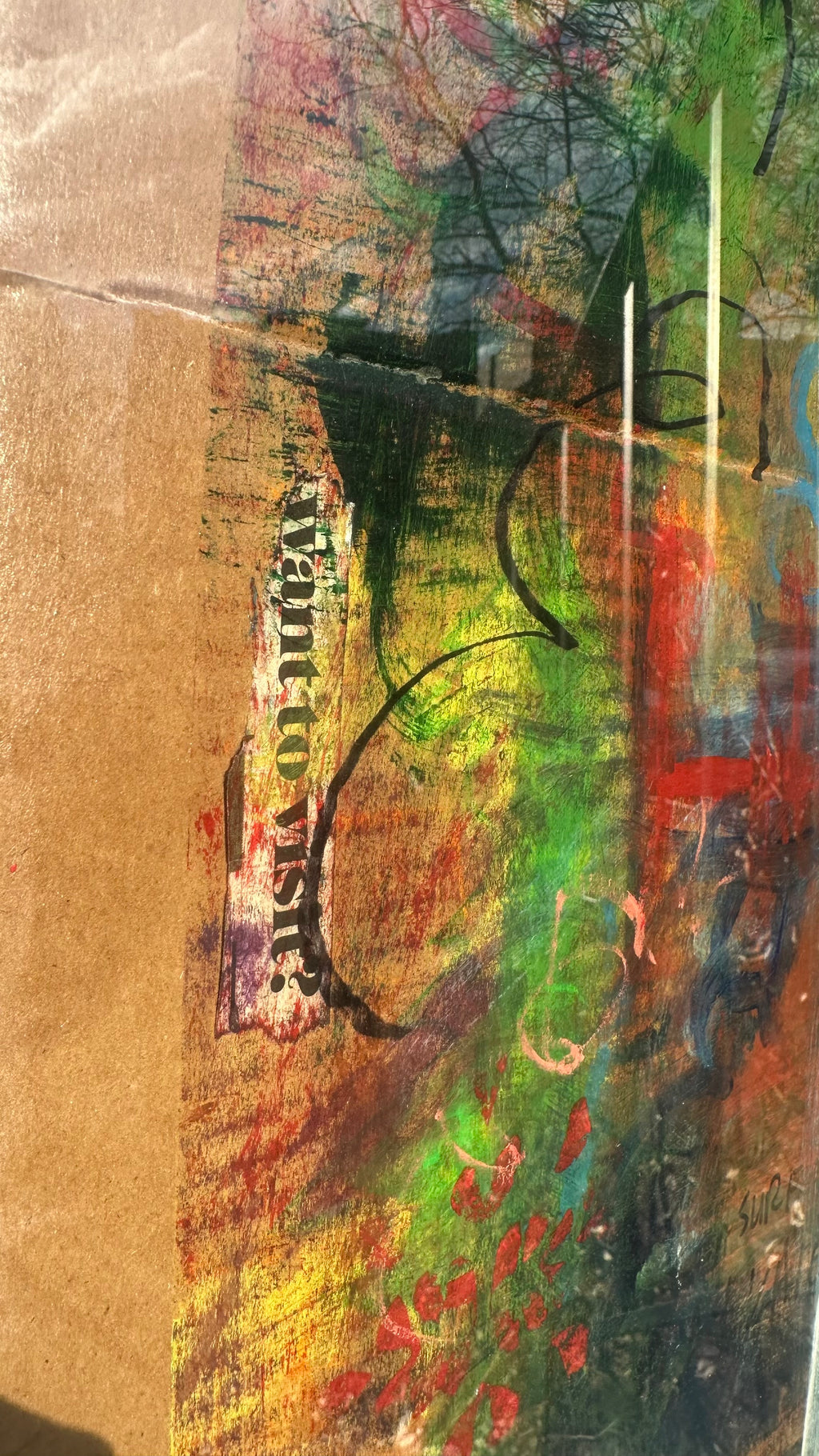 Abstract art with colorful brush strokes on a textured background